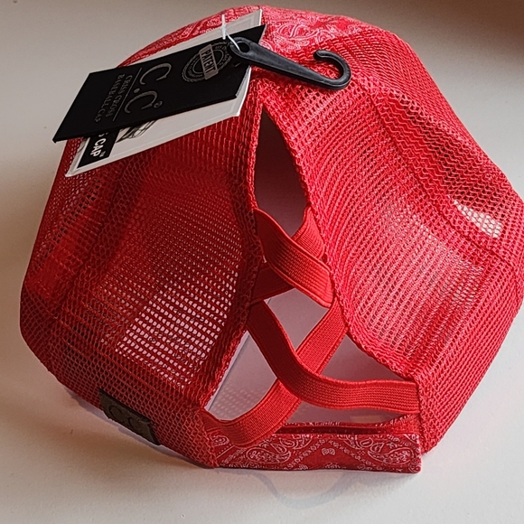 NWT Red Paisley Adjustable LV Patch Cap - Picture 2 of 3